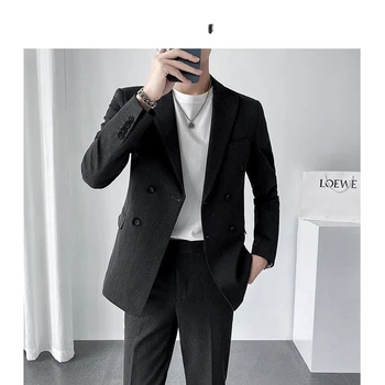 Блейзер, брюки, высококлассный бренд, ретро деловой костюм для жениха, Свадебная вечеринка, Тонкий костюм, Модный британский стиль, Представление для мужчин 2023 G25