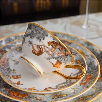 Европейская керамическая тарелка с тиснением в виде джунглей, круглая керамическая посудомоечная машина, украшение для свадебной вечеринки, дома